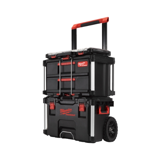 MILWAUKEE PACKOUT Trolley-Koffer, Koffer mit 2 Schubladen u. Organiser Slim PACKOUT Starter-Set 2 3-teilig