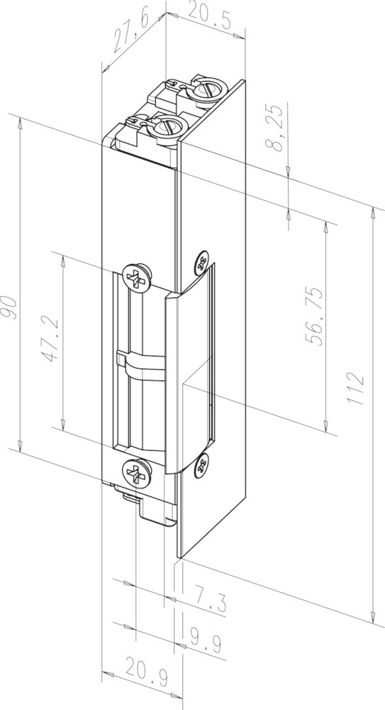 effeff Elektro-Türöffner mit Flachschließblech 14RR