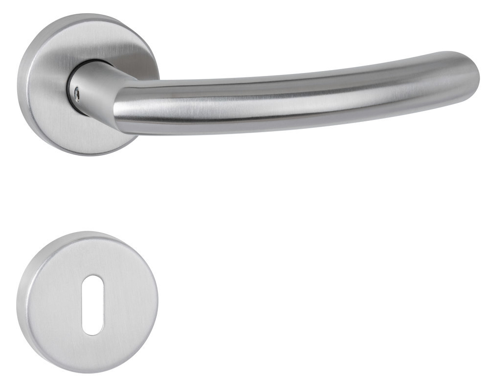 HERMAT Drückergarnitur mit Rosetten BASIC 04 1894.19/2036.ST, Edelstahl