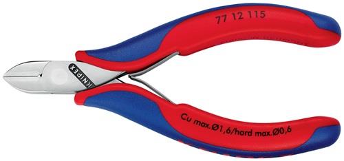 KNIPEX Elektronikseitenschneider L.115mm Form 1 Facette ja 2K-Hülle spiegelpol.KNIPEX