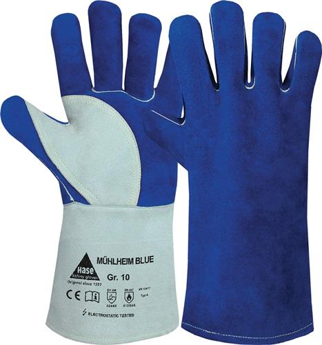 HASE Schweißerhandschuhe Mühlheim Blue Gr.9 blau/grau Rindspaltleder