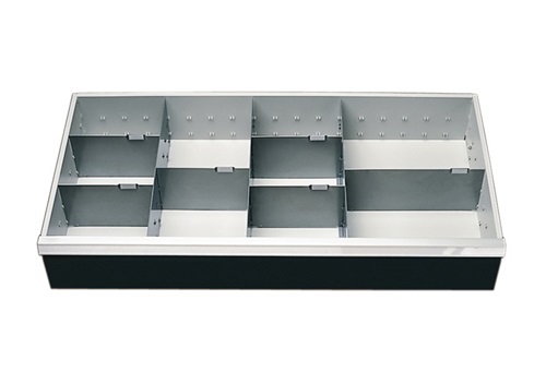 BEDRUNKA+HIRTH Unterteilungsmaterial Front-H.150mm 3 Längs-/6 Querteiler f.Schrank-B.980mm