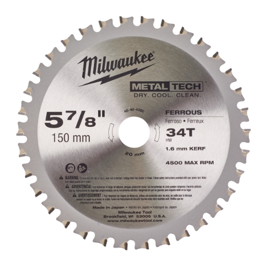 MILWAUKEE 150/20 mm Z34 Kreissägeblatt für Metall-Handkreissägen