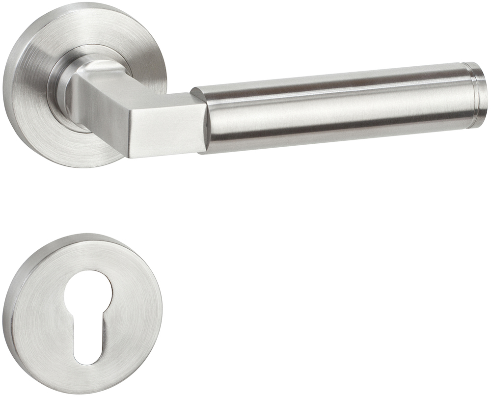 HERMAT FH Wechselgarnitur mit Rosetten BASIC 02 1831.FS/2073.MI/3127/KT, Edelstahl