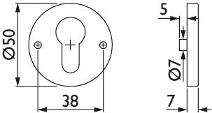HERMAT Schlüsselrosette 2074, Messing