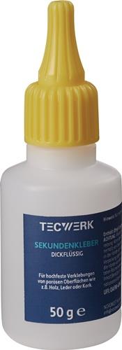 TECWERK Sekundenkleber dickflüssig 50g farblos Flasche TECWERK