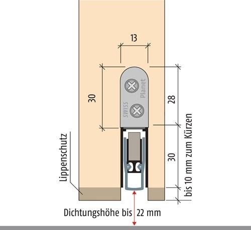 PLANET Türdichtung HS 1-s.L.960mm Alu.silberf.HLT PLANET