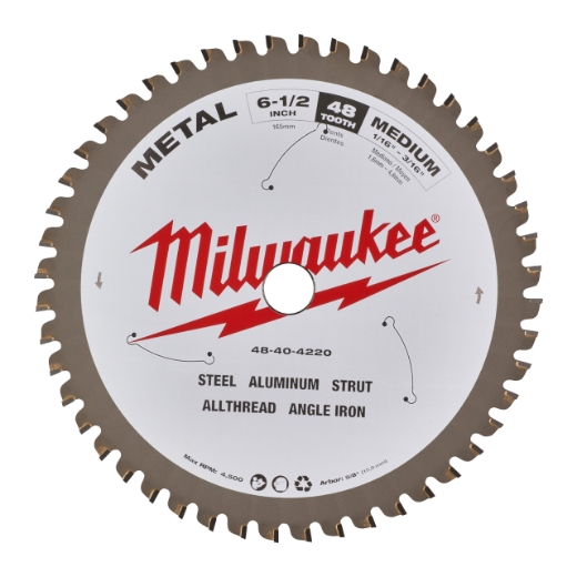 MILWAUKEE 165/15,87 mm Z48 Kreissägeblatt für Metall-Handkreissägen