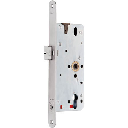 BKS Panik-Einsteckschloss für einflügelige Türe mit Obenverriegelung B 2106, rund, 9/72 mm, Edelstahl