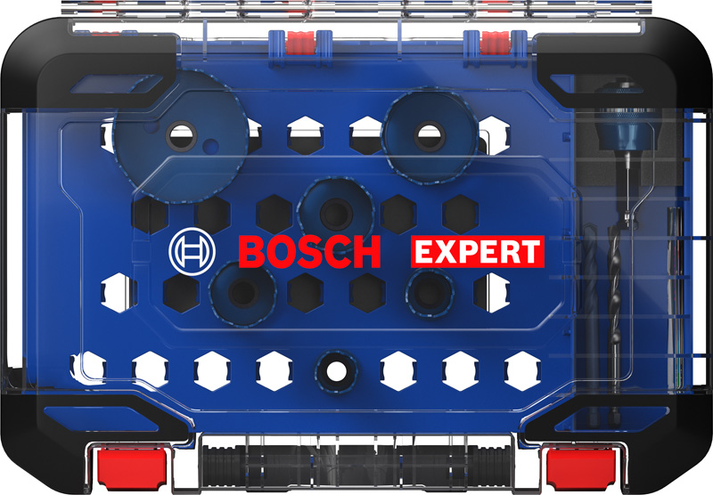 BOSCH EXPERT Tough Material Lochsäge-Set, 22/25/35/40/51/68 mm, 9-tlg.. Für Dreh- und Schlagbohrer