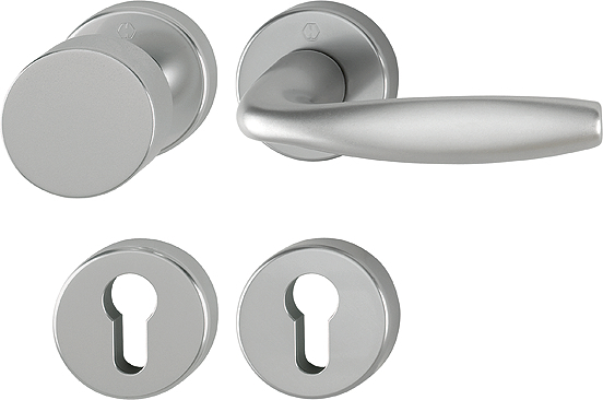 HOPPE® Wechselgarnitur mit Rosetten New York 58/42KV/42KVS/1810, Aluminium, 3273311