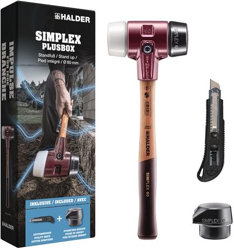 HALDER Schonhammer SIMPLEX-Plusbox Starterkit L.165mm Kopf-D.60mm mittelh.lackiertes HO