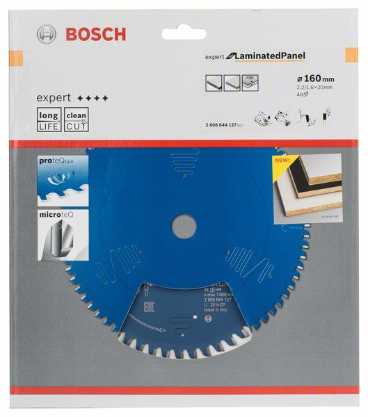 BOSCH Kreissägeblatt Expert for Laminated Panel, 160 x 20 x 2,2 mm, 48