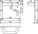 TECWERK FS-Garnitur NW-445-4 VA 60 D/K TS 39-52mm PZ quad.DIN re.TECWERK