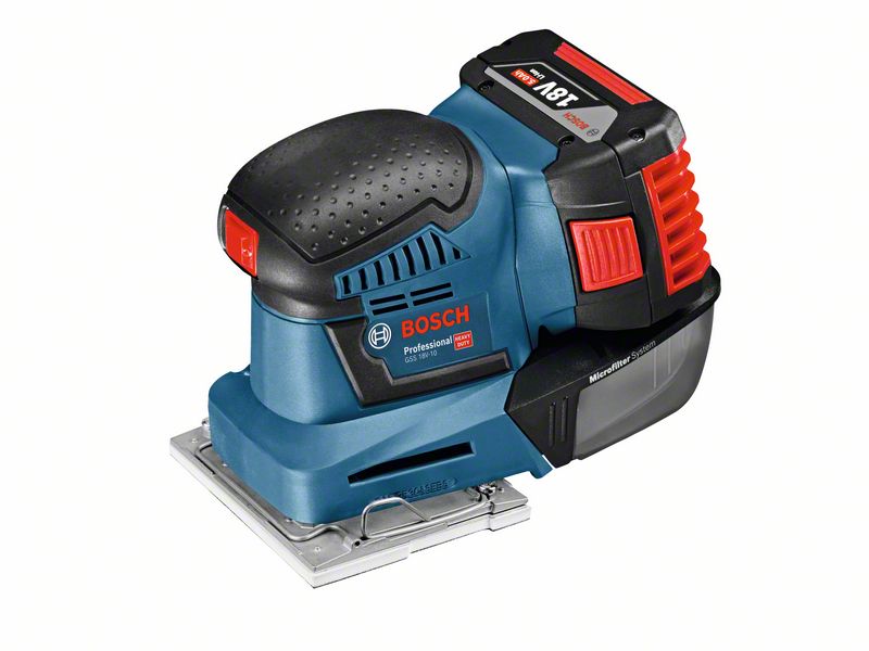 BOSCH Akku-Schwingschleifer GSS 18V-10, Solo Version, L-BOXX