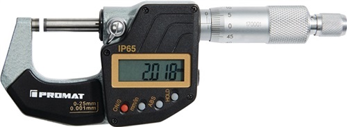 PROMAT Bügelmessschraube DIN 863/1 IP65 0-25mm dig.PROMAT