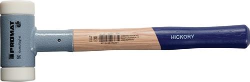 PROMAT Schonhammer L.380mm Kopf-D.45mm Hickory rückschlagfrei hart Nyl.weiß PROMAT
