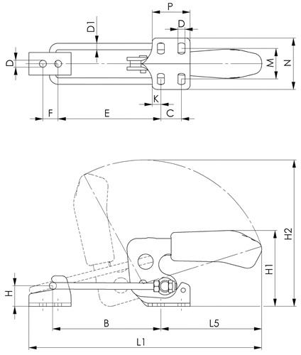 AMF Verschlussspanner Nr.6848H Gr.3 horiz.AMF