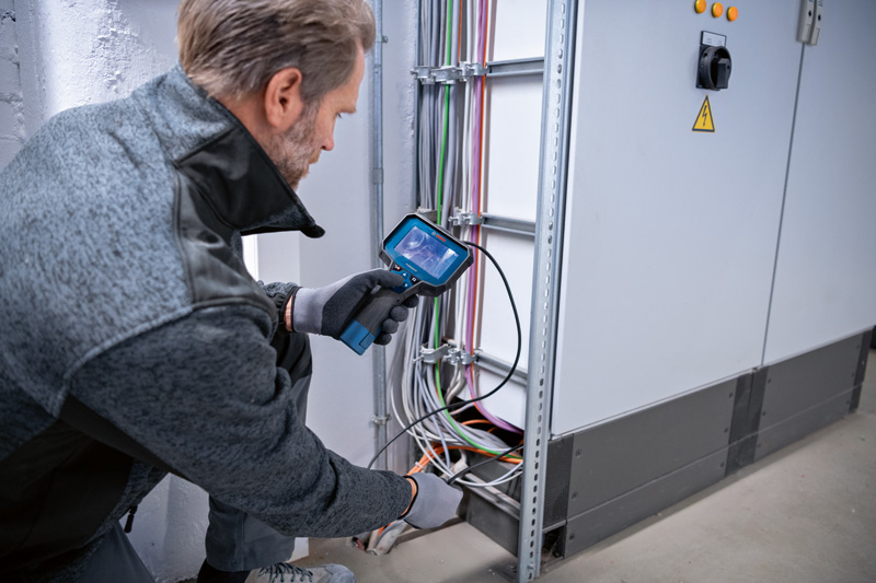 BOSCH Inspektionskamera GIC 12V-4-23 C, 4 x 1.5 V-LR6-Batterie , Akku-Adapter