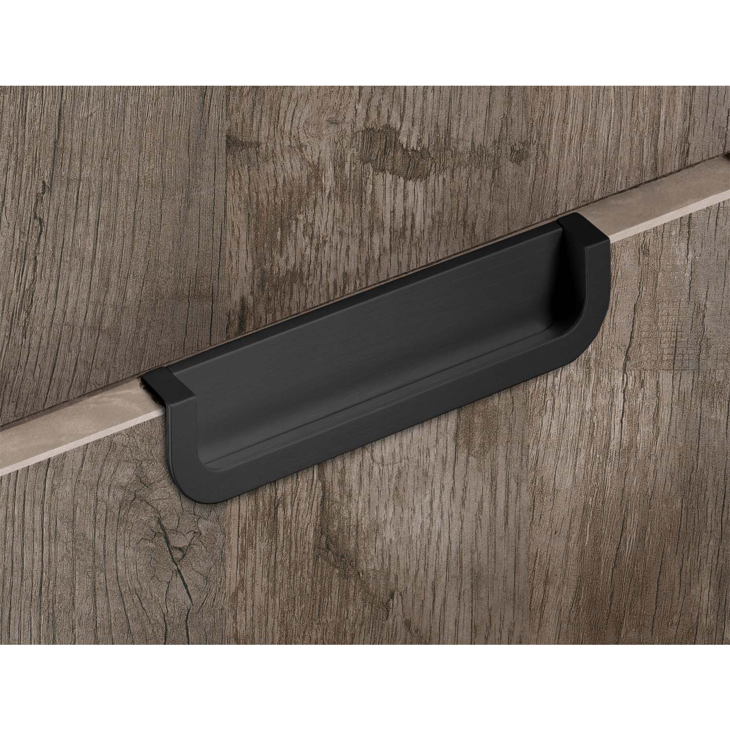 HETTICH Einsetzgriff Athena, Bohrabstand 160 mm, L 170 mm, B 19 mm, H 36 mm, Schwarz matt, 9345372