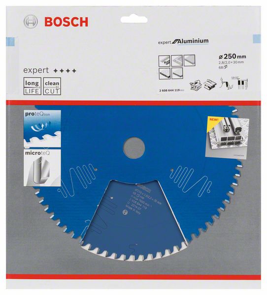BOSCH Kreissägeblatt Expert for Aluminium, 250 x 30 x 2,8 mm, 68