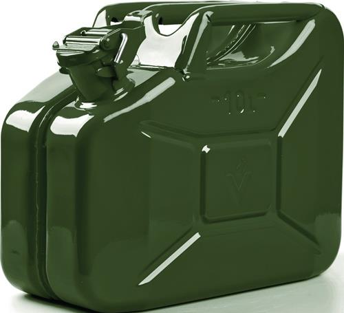 Nordwest Kraftstoffkanister 10l Olivgrün RAL 6003 Stahlbl.0,9mm L345xB165xH275mm VALPRO