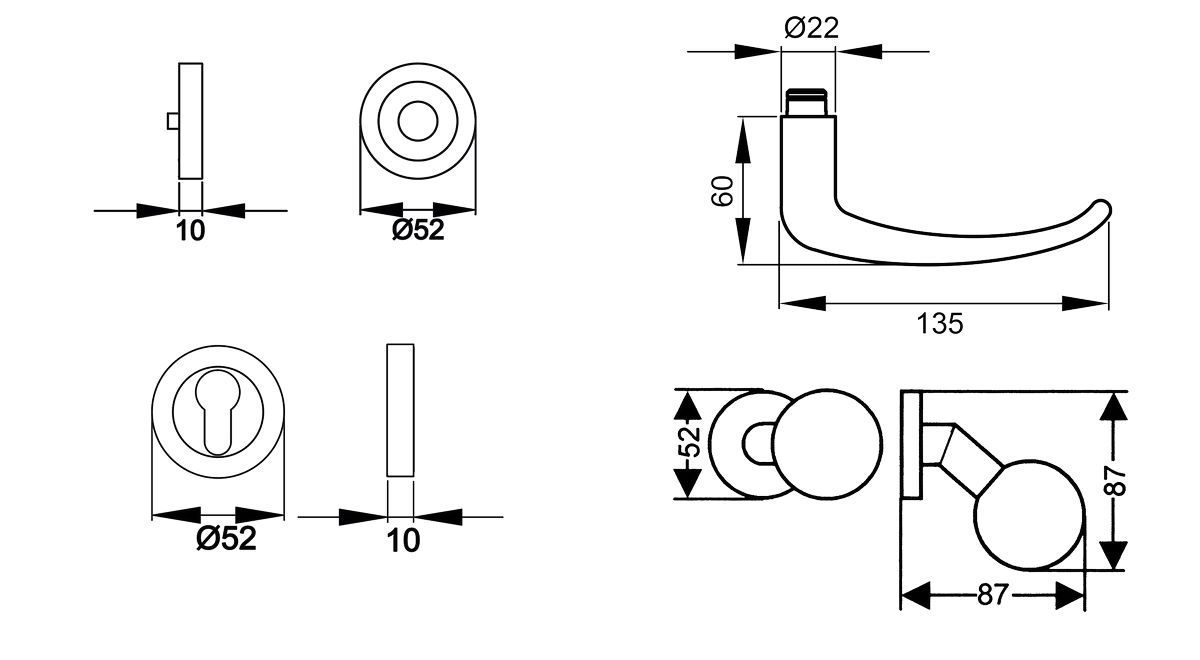 KARCHER DESIGN ER22 WGL 71 - Elba, Wechselgarnitur links, Edelstahl