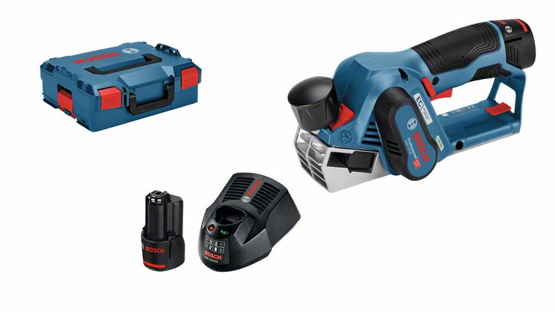 BOSCH Akku-Hobel GHO 12V-20, mit 2 x 3.0 Ah Li-Ion Akku, L-BOXX