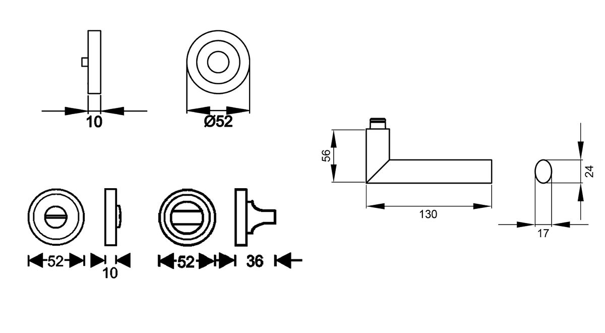 KARCHER DESIGN Drückergarnitur ER37 BAD 83 - Verona, Bad, Edelstahl