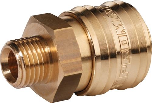 PROMAT Schnellverschlusskupplung DN 7,2,AG MS blk Gew.G 3/8 Zoll 16,66mm PROMAT