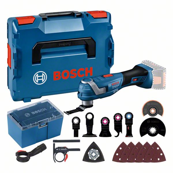 BOSCH Akku-Multi-Cutter GOP 18V-34, Starlock Tauchsägeblätter+diverses Zubehör, L-BOXX