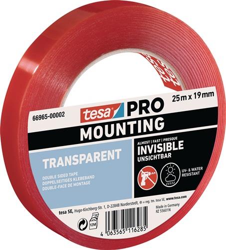 TESA Montageband Mounting PRO Transparent 66965 transp.L.25m B.19mm TESA