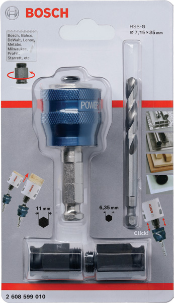 BOSCH Power-Change-Adapter, 9,5-mm (3/8“)-Sechskantaufnahmeschaft