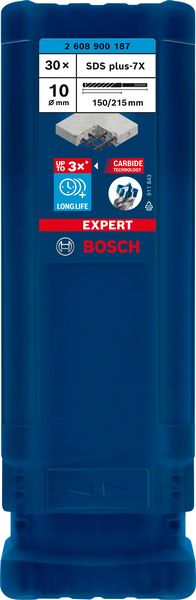 BOSCH EXPERT SDS plus-7X Hammerbohrer, 10 x 150 x 215 mm, 30-tlg.. Für Bohrhämmer
