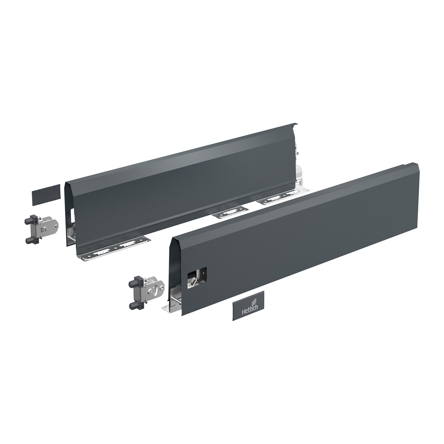 HETTICH Set Zarge ArciTech, 126 mm / 270 mm, anthrazit, links und rechts, 9150492