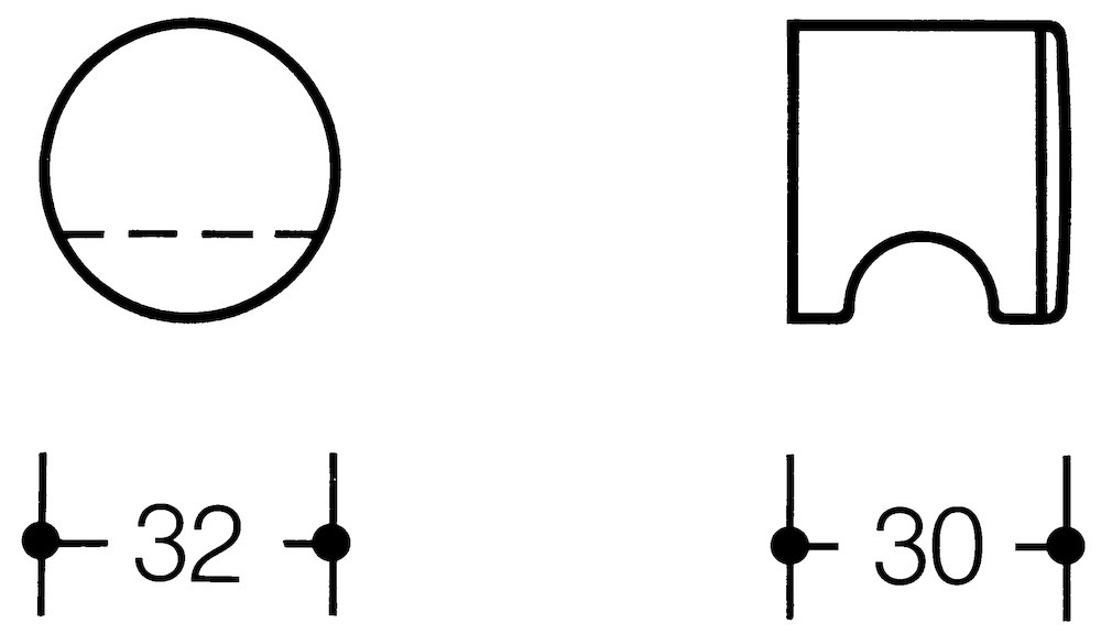 Hewi Knauf 557.32K für CES-Knaufzylinder, Kunststoff