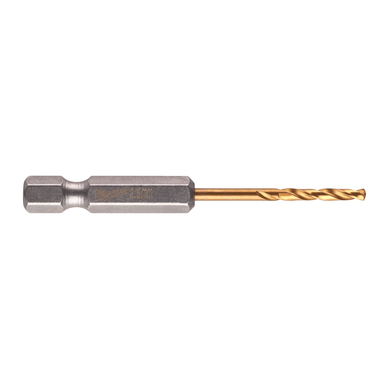 MILWAUKEE 2,5 x 62 mm SHOCKWAVE Metallbohrer HSS-G RED HEX Titan 1/4"