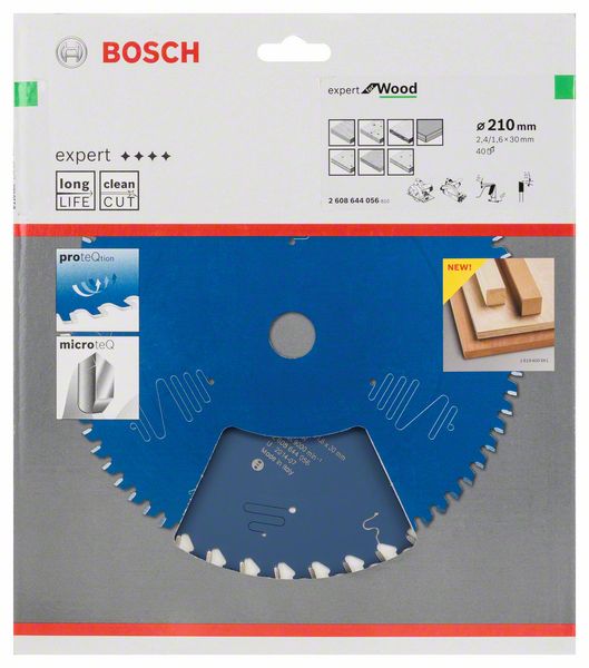 BOSCH Kreissägeblatt Expert for Wood, 210 x 30 x 2,4 mm, 40