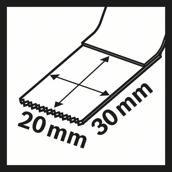 BOSCH BIM Tauchsägeblatt AIZ 20 AB, Wood and Metal, 30 x 20 mm, 1er-Pack