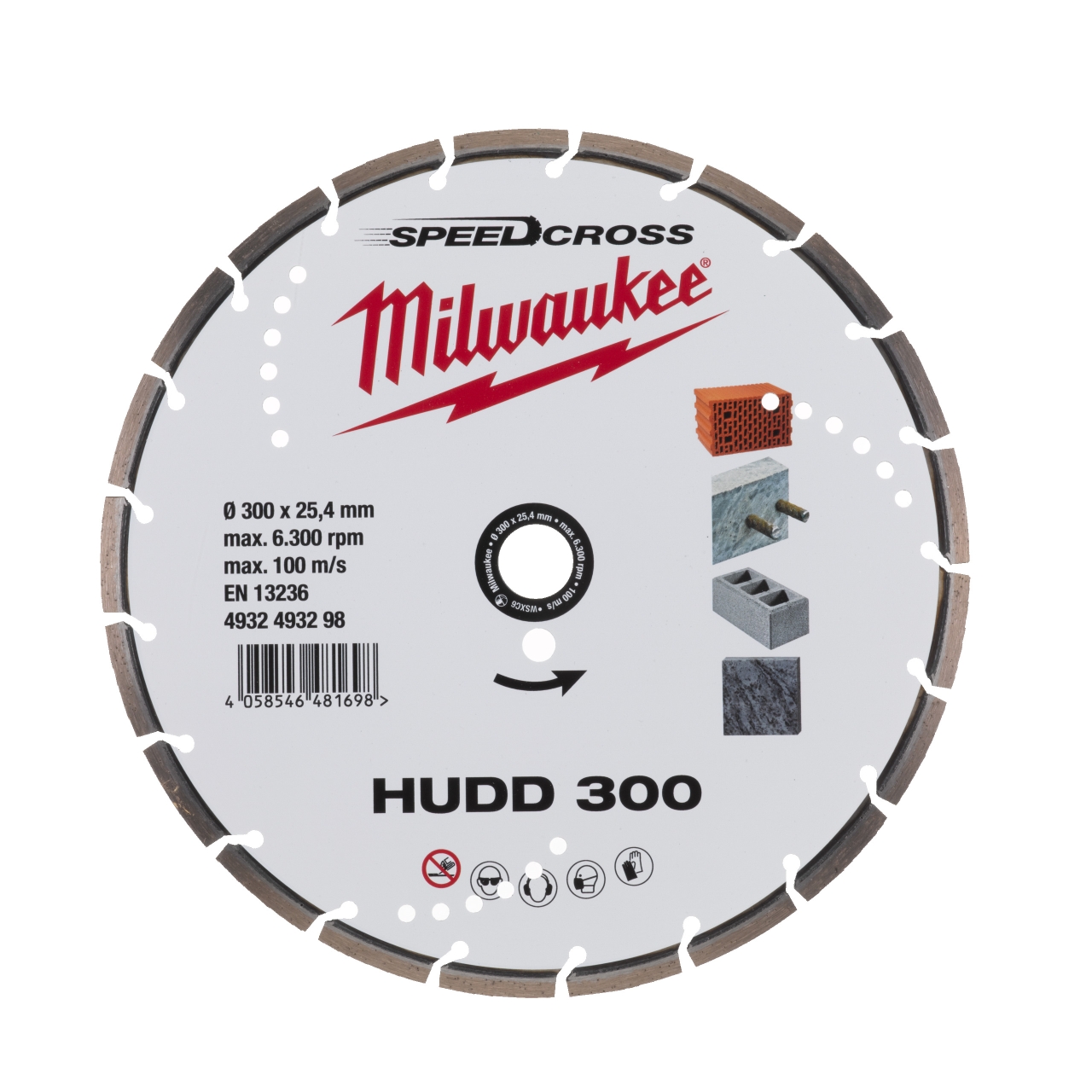 MILWAUKEE für harte Materialien Speedcross Diamanttrennscheibe HUDD 300 mm