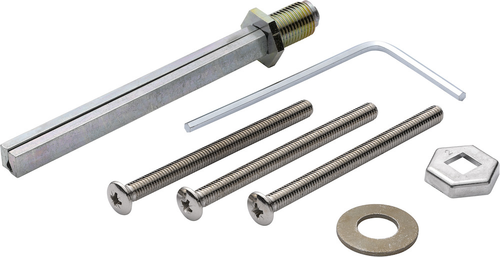 HOPPE® Befestigungsset für (Schutz-)Wechselgarnituren ES0 mit Stahlanbohrschutz (Knopf/Griff), VK 8 mm, Stiftlänge , Türdrücker, Zimmertür