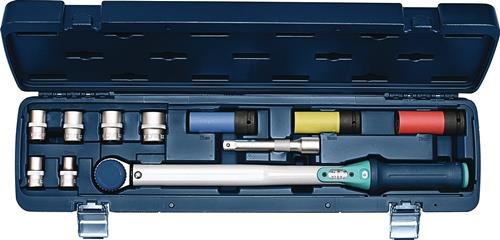 TECWERK Drehmomentschlüsselset 12-tlg.40-200 Nm 1/2 Zoll 9 Einsätze/Verlängerung TECWERK