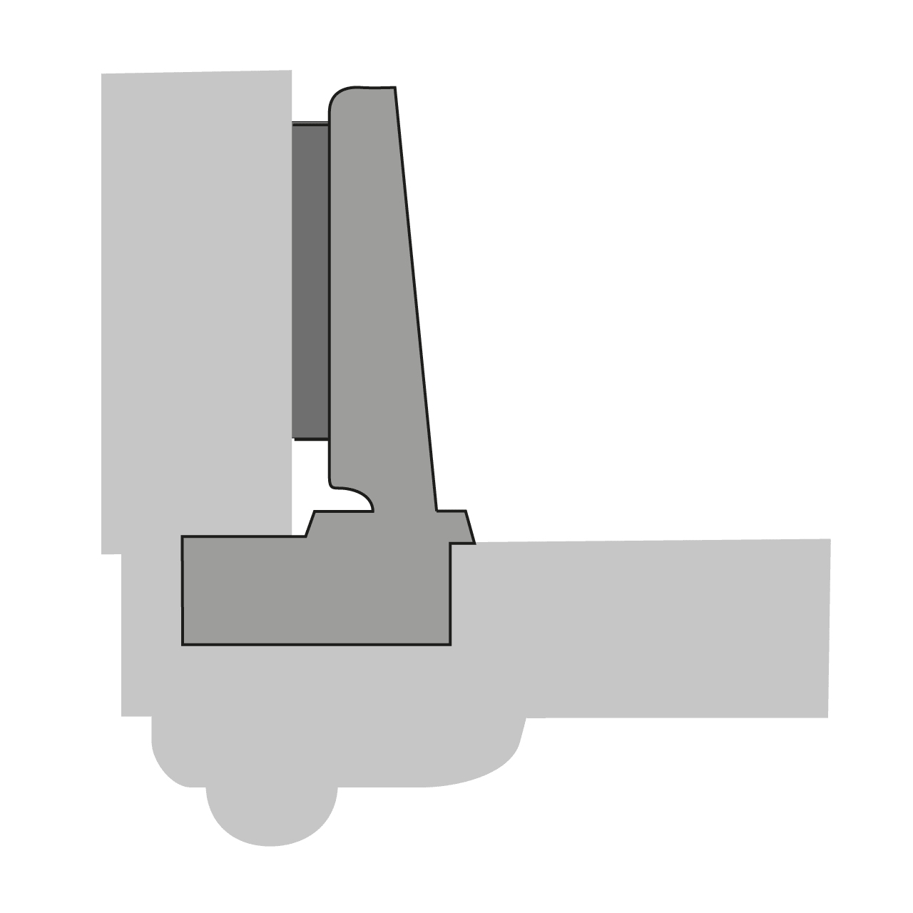 HETTICH Intermat Dicktürscharnier, Türdicke bis 32 mm (Intermat 9936), vorliegend, zum Einpressen (ø 10 x 11), 73914