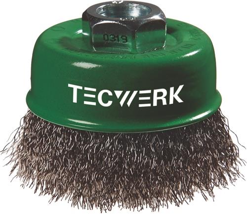 Topfbürste D.80mm Drahtstärke 0,3mm VA 8500min-¹ TECWERK
