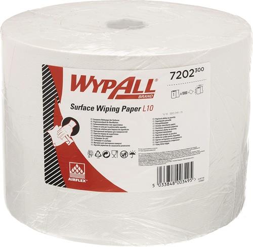 WYPALL Putztuch WYPALL L10 EXTRA 7202 L.ca.380 mmxB.ca.235mm weiß 1-lag.,perforiert
