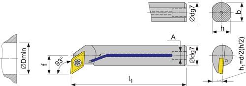 PROMAT Bohrstange E12M-SDUCL 07 li. VHM m. IK PROMAT