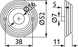 HERMAT Drückerrosette 2069, Messing