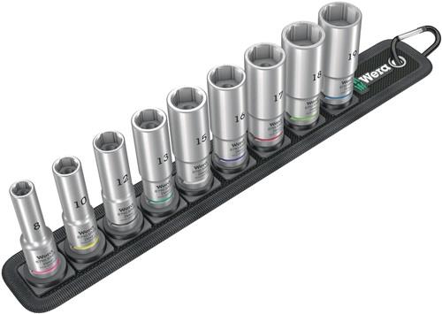 WERA Steckschlüsseleinsatzset Belt B Deep 1 9-tlg.SW 8-19mm Antr.10mm (3/8) Zoll WERA