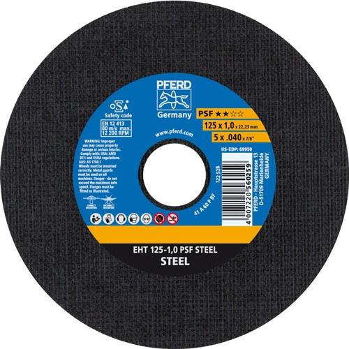 PFERD Trennscheibe PSF STEEL D125x1mm ger.STA Bohr.22,23mm PFERD