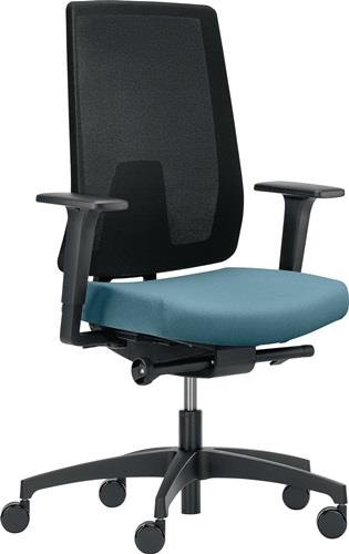 DAUPHIN Bürodrehstuhl m.Synchr.-Techn.wasserblau 400-520mm m.Lehnen Trgf150kg DAUPHIN